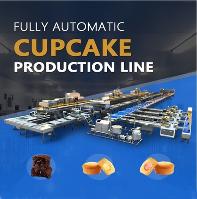Full Automatic Custard Pie Cake Production Line, Cup Cake Production Machine, Layer Cake Processing Line Equipment